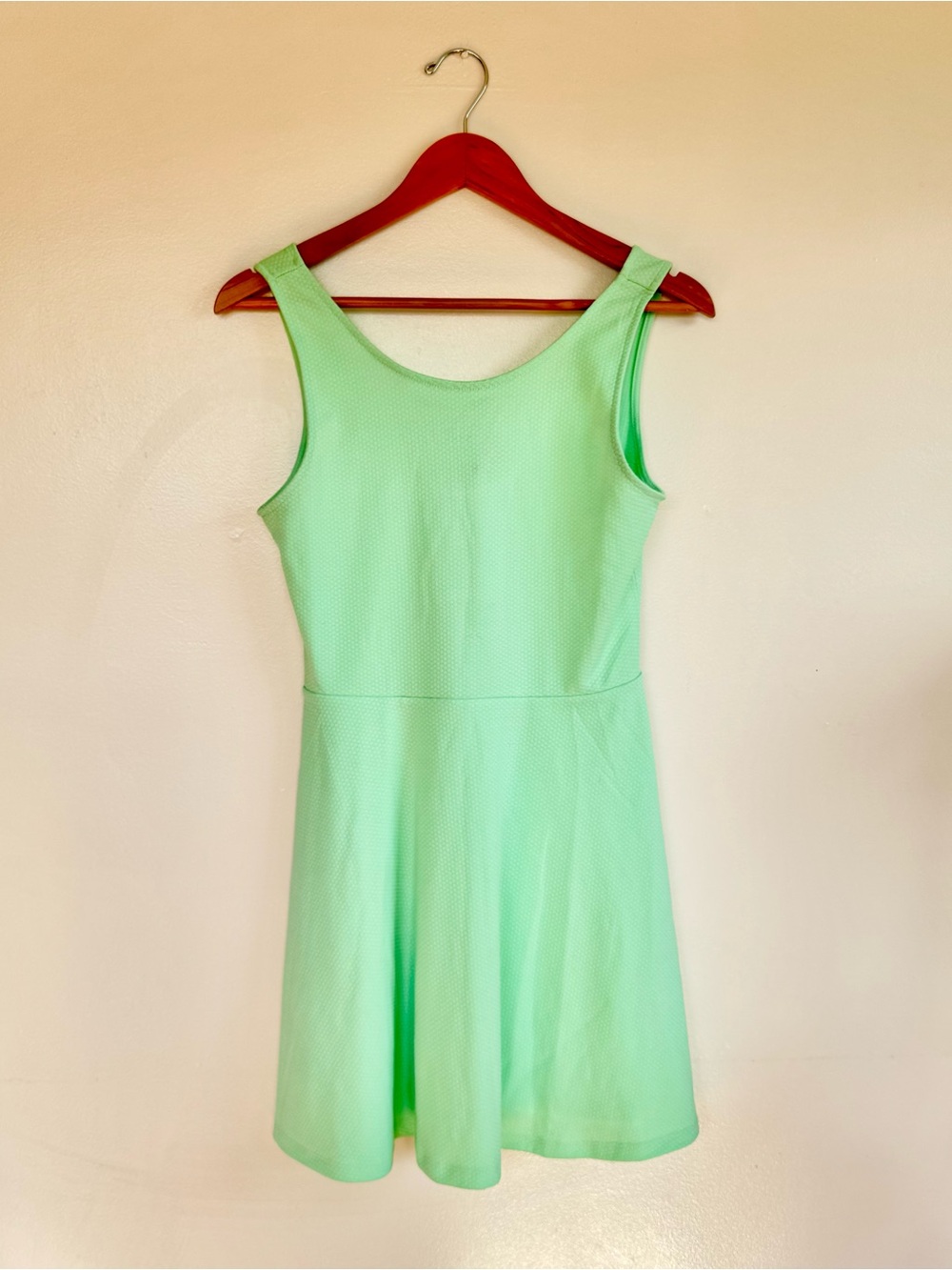 H&M Mint Green A Line Mini Dress with OpenBack Cut Out -  Size 10